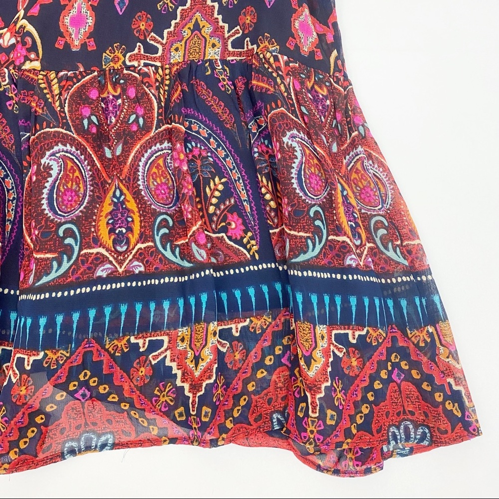 Soft Surroundings Iskra Paisley Floral Embroidered Bohemian Tunic: Navy Blue - Picture 11 of 14